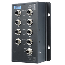 EN50155 M12 8GE PoE Unmanaged Switch, 24~48VDC
